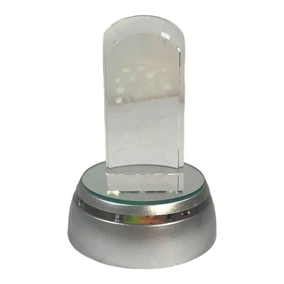 3D Laser Etched Crystal Flower Light Display Multicolor Changing Base Sculpture - Picture 3 of 12